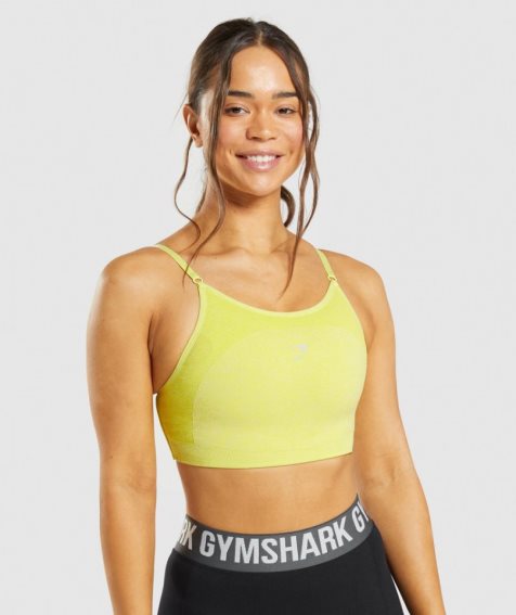 Staniki Sportowe Gymshark Flex Z Paskami Damskie Żółte | PL 304BUC